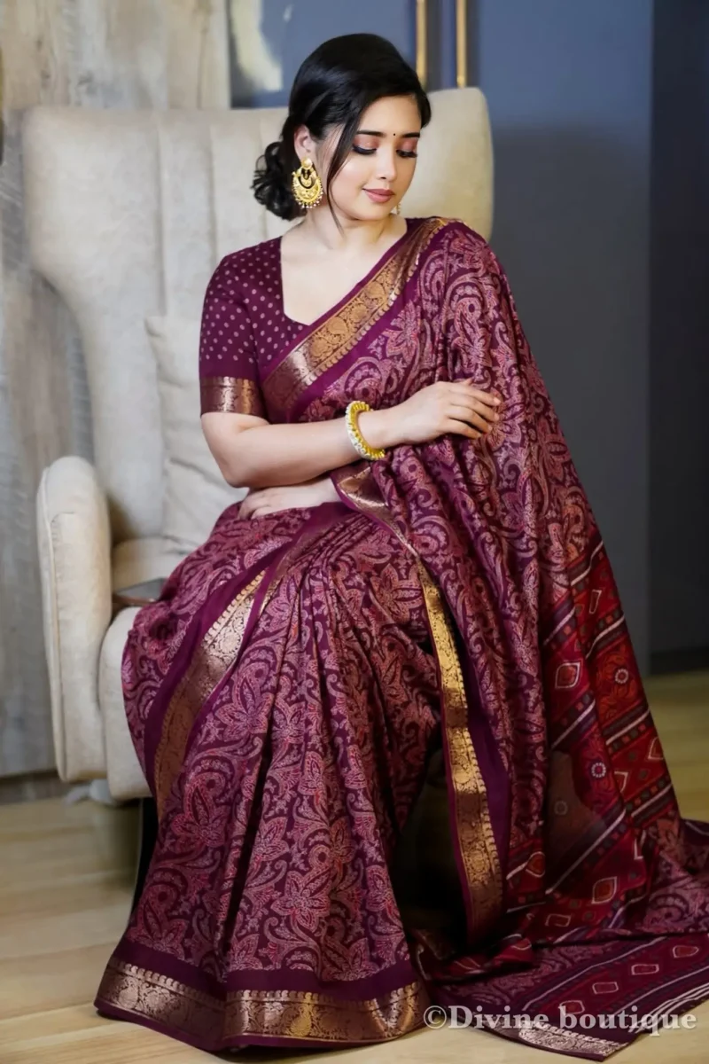 প্রিমিয়াম ডিজিটাল প্রিন্ট শাড়ি + ব্লাউজ পিছ